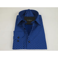 Men's Shirt Hankie CASILA Turkey Cotton Blend 501920-05 Royal Blue Polka Dots