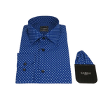 Men's Shirt Hankie CASILA Turkey Cotton Blend 501920-05 Royal Blue Polka Dots