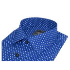 Men's Shirt Hankie CASILA Turkey Cotton Blend 501920-05 Royal Blue Polka Dots