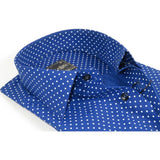 Men's Shirt Hankie CASILA Turkey Cotton Blend 501920-05 Royal Blue Polka Dots