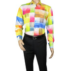 Men's AVM Rhine Stone Digital Print Shirt Cotton Turkey Slim Fit 19419-01 Multi