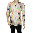Men's AVM Rhine Stone Digital Print Shirt Cotton Turkey Slim Fit 19590-01 Multi