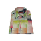 Men's AVM Rhine Stone Digital Print Shirt Cotton Turkey Slim Fit 19590-01 Multi