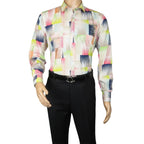 Men's AVM Rhine Stone Digital Print Shirt Cotton Turkey Slim Fit 19590-01 Multi