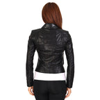 The Proctor Snake Black Leather Women Jacket