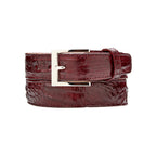 Men's Belvedere Belt Genuine Caiman Crocodile up to Size 44 Burgundy # 1999