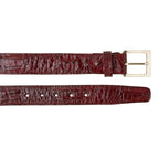 Men's Belvedere Belt Genuine Caiman Crocodile up to Size 44 Burgundy # 1999
