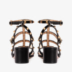 The Nejapa Black Multi Strap Leather Women Sandal