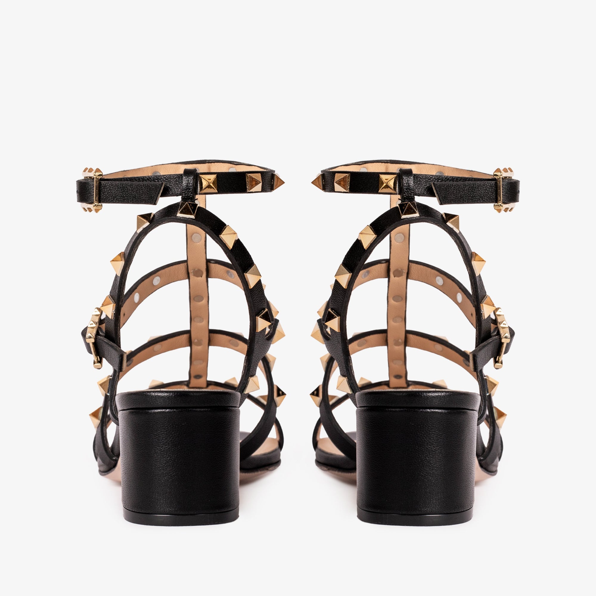 The Nejapa Black Multi Strap Leather Women Sandal