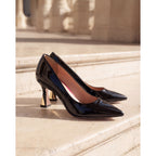 The Brunello Black Patent Leather Pump Women Shoe