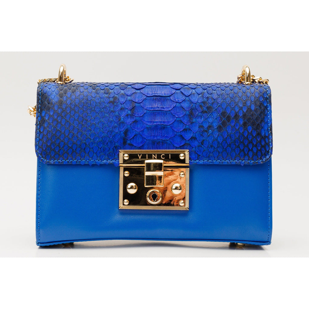 The Toskana Sax Blue Snake Leather Handbag