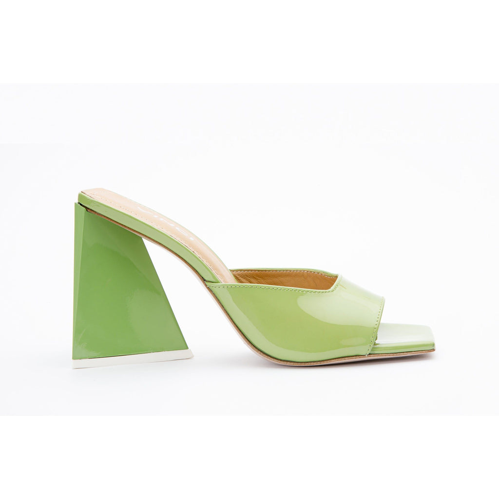 The Butterfly Block Heel Green Patent Leather Sandal Final Sale!