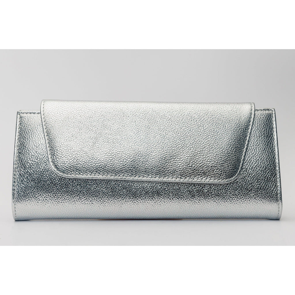 The Ege Silver Leather Clutch
