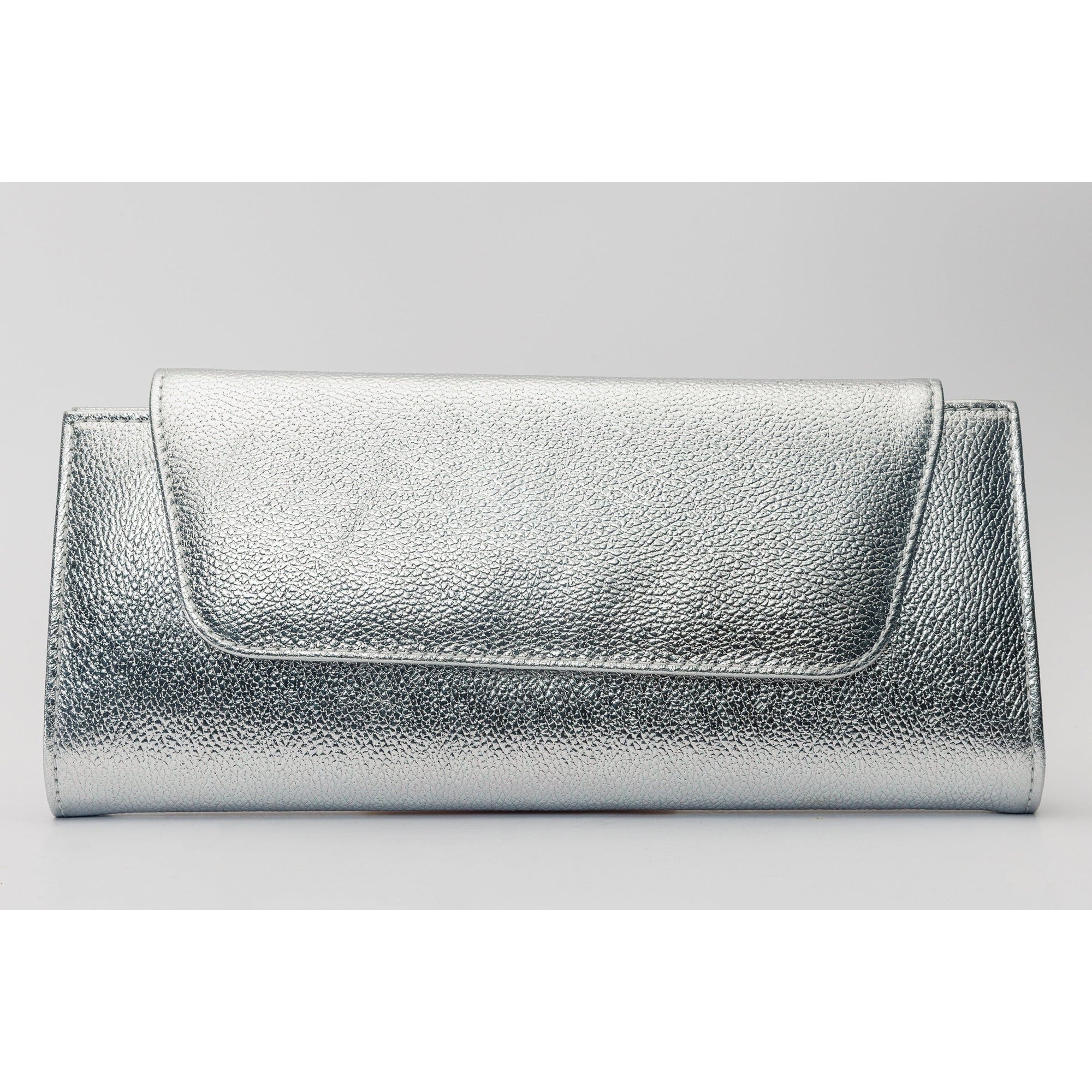The Ege Silver Leather Clutch