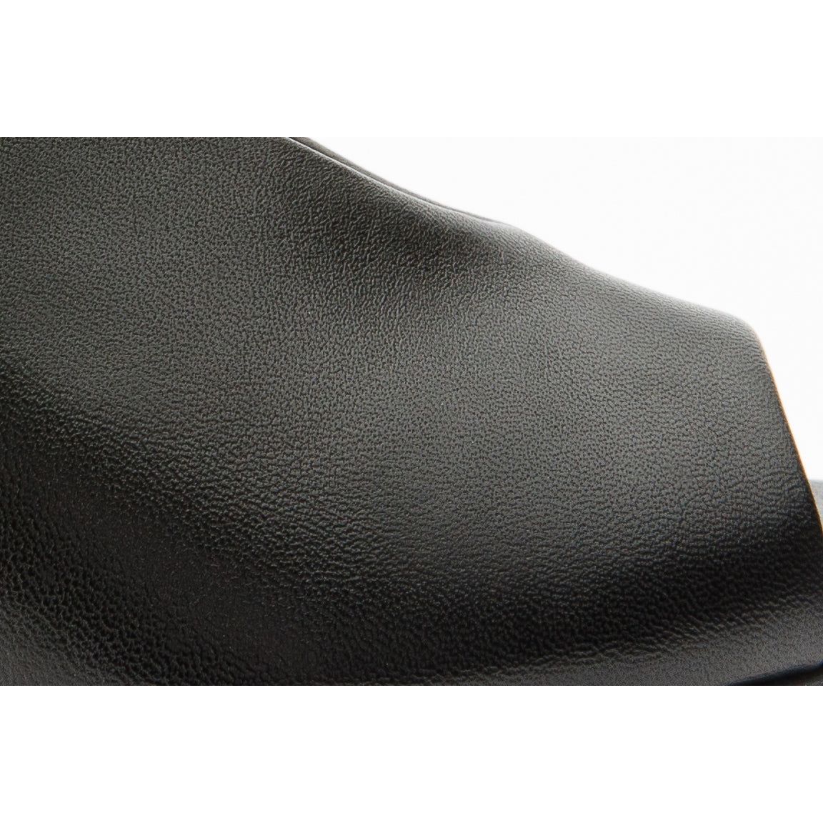 The Cimla Pumpkin Heel Black Leather Women Sandal