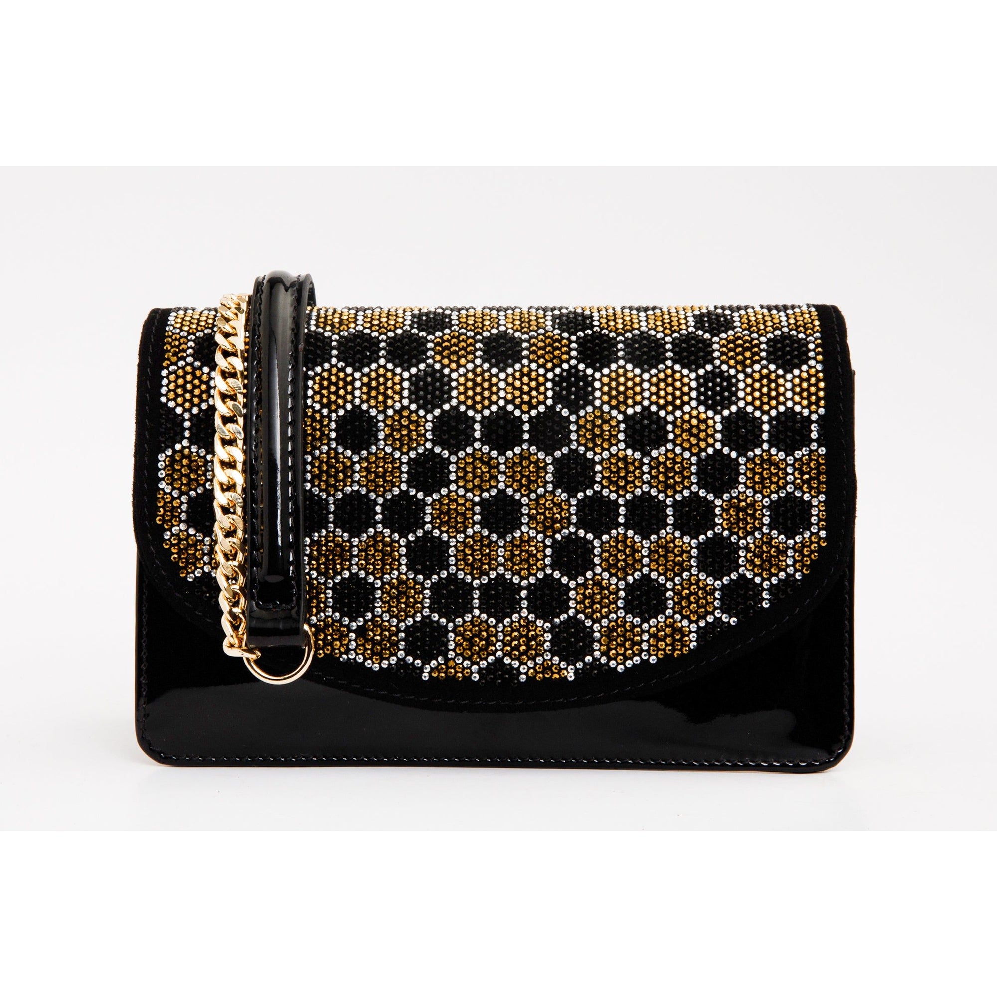 The Bolu Black Glitter Leather Handbag