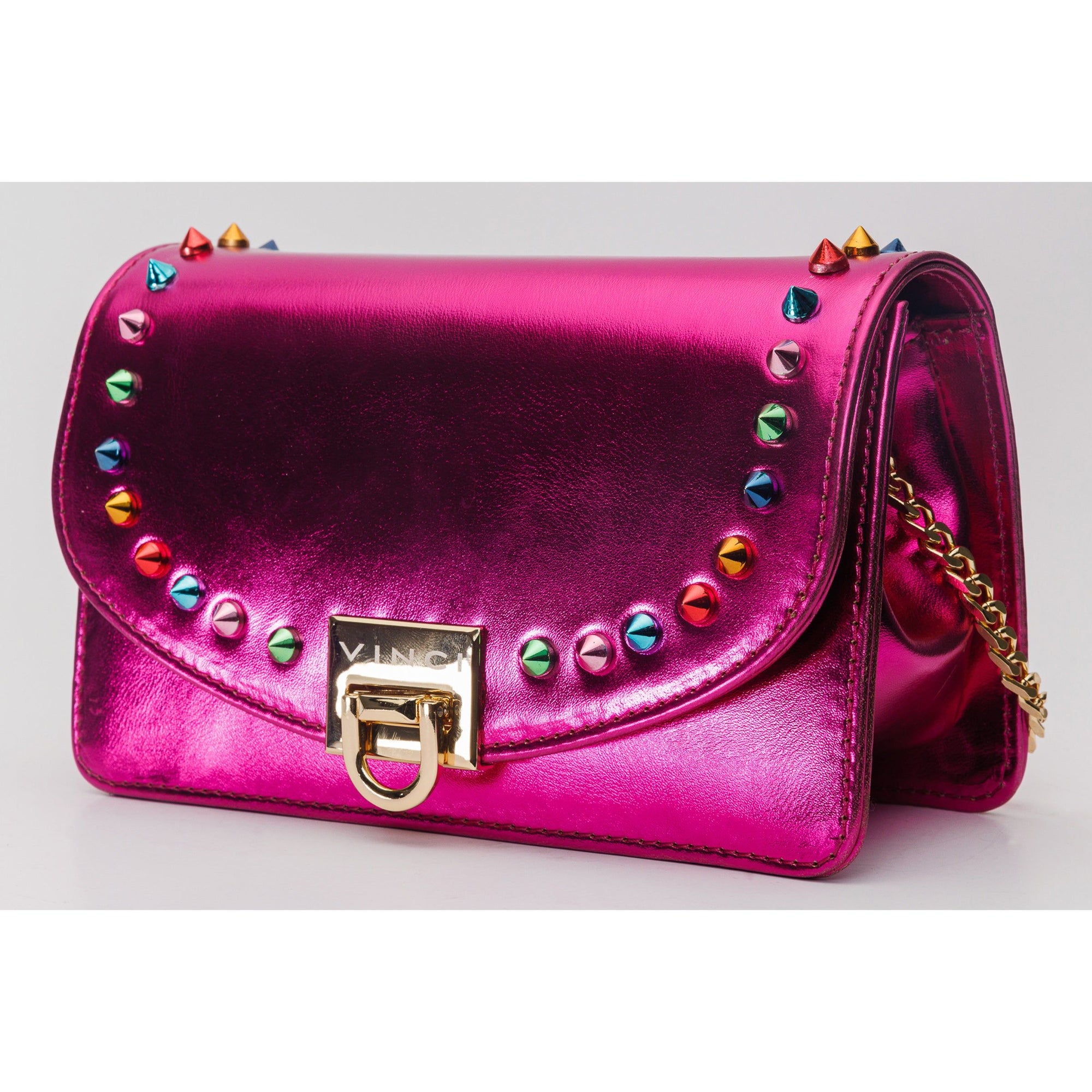 The Caris Fuchsia Leather Handbag