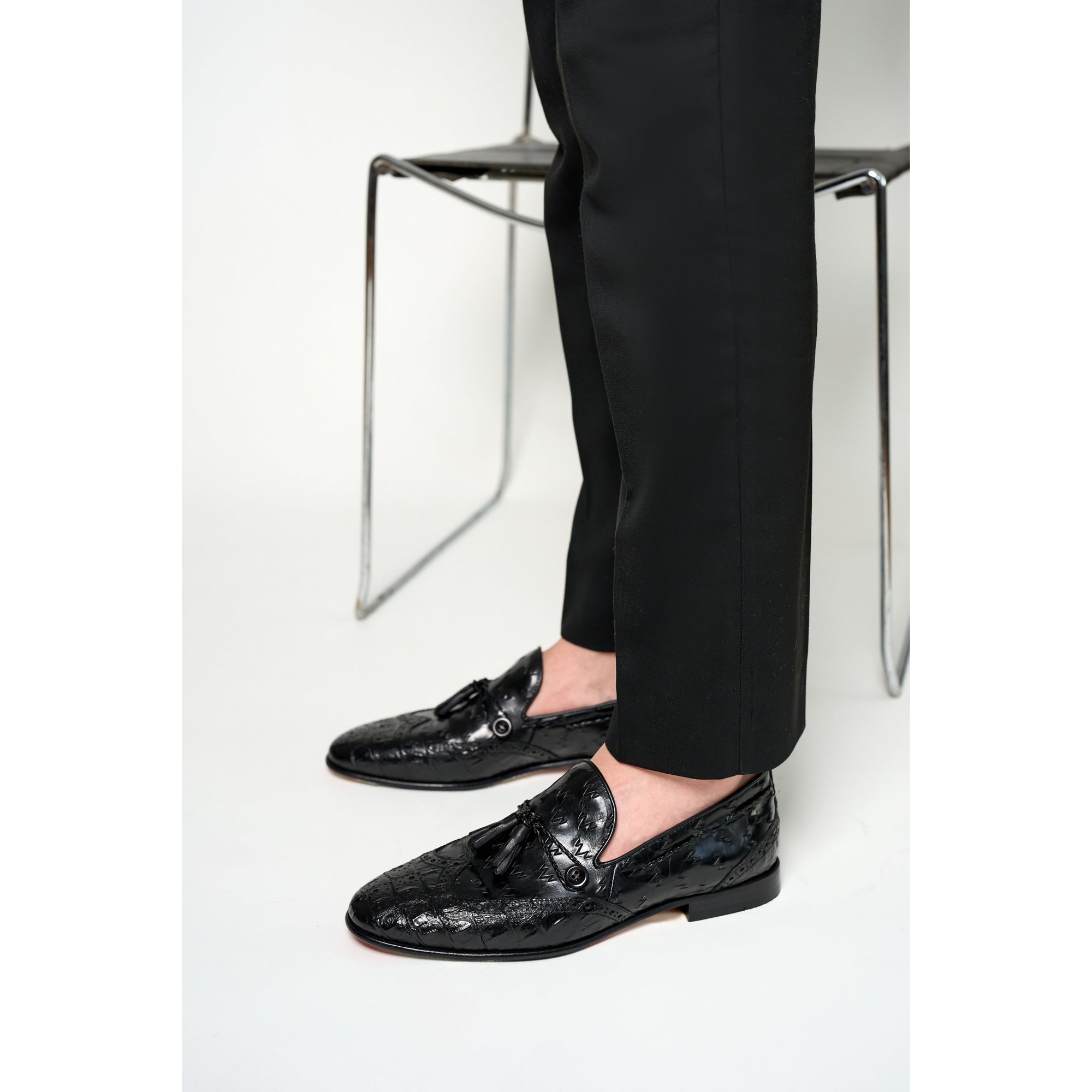 The Istanbul Black Leather Tassel Loafer Men Shoe