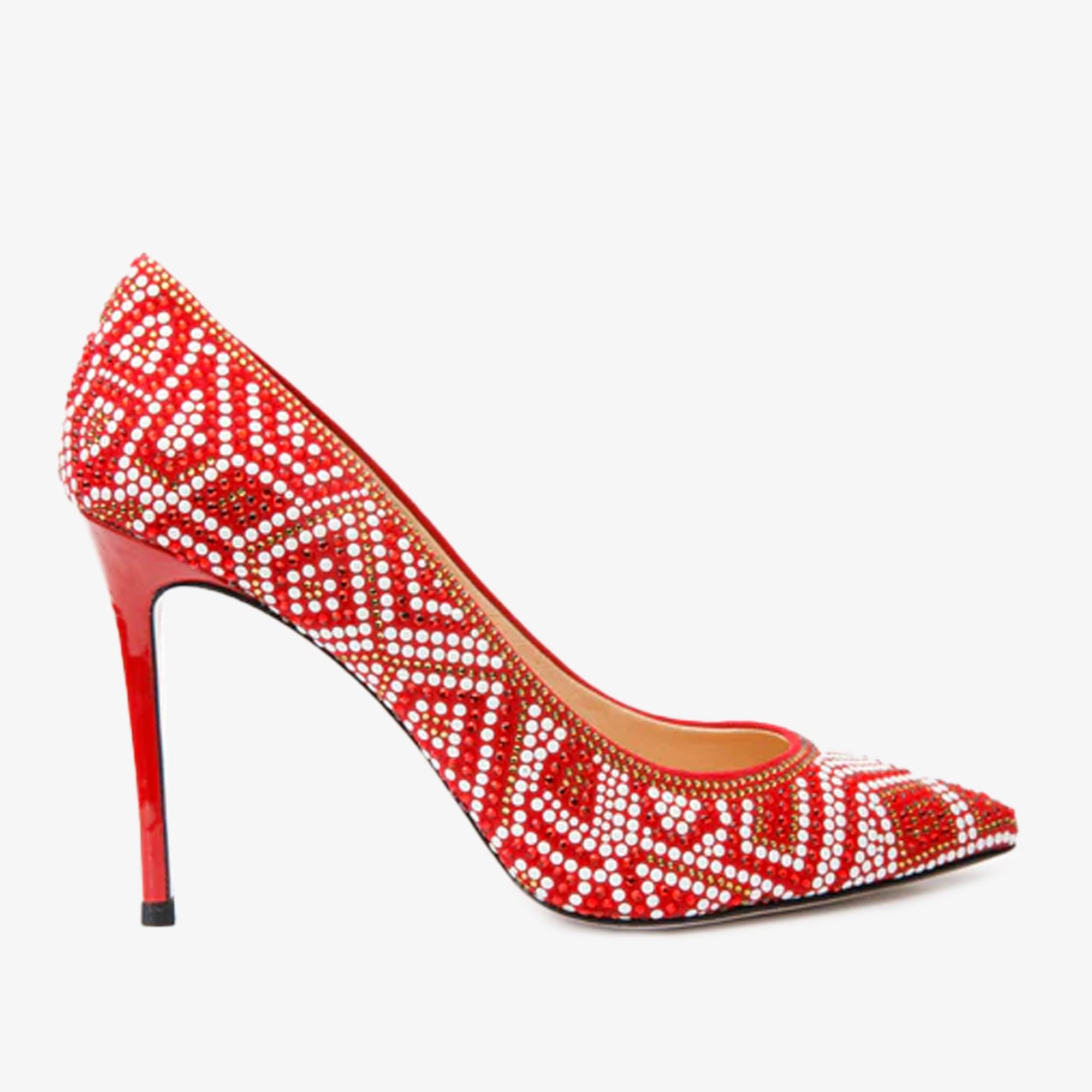 Vinci The Nampula Red Glitter Leather Pump Women Shoes
