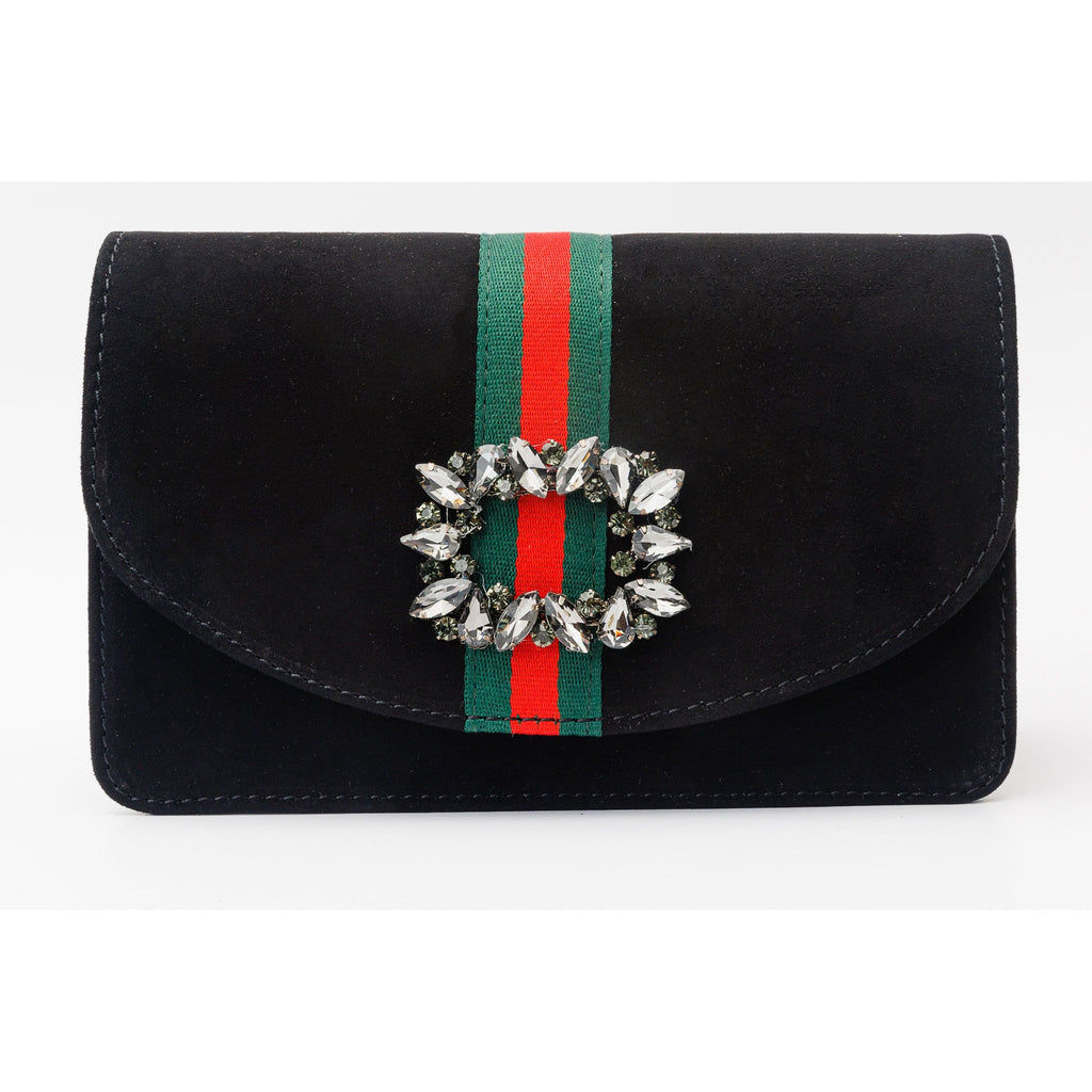 The Afega Black Suede Leather Handbag