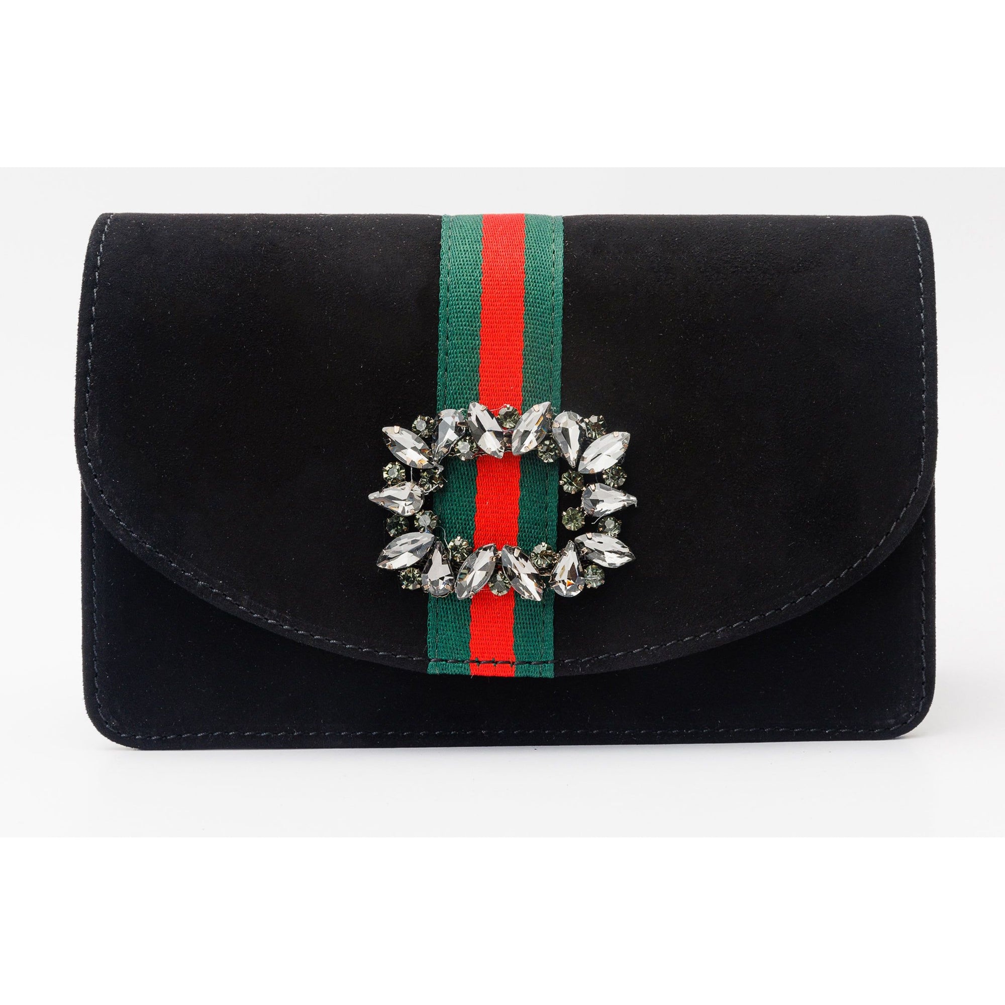 The Afega Black Suede Leather Handbag