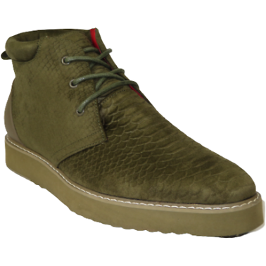 Mens Tayno Modern Chukka Boot Micro Suede Soft Comfortable Cushion Troupe Olive