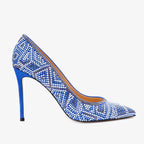 Vinci The Nampula Sax Blue Glitter Leather Pump Women Shoes