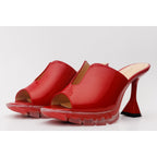The Caratal Red Patent Leather Women Sandal