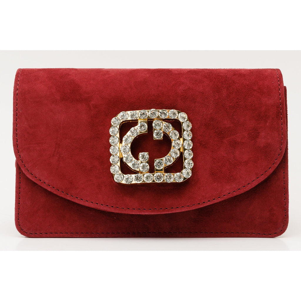The California Burgundy Suede Leather Handbag