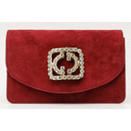 The California Burgundy Suede Leather Handbag