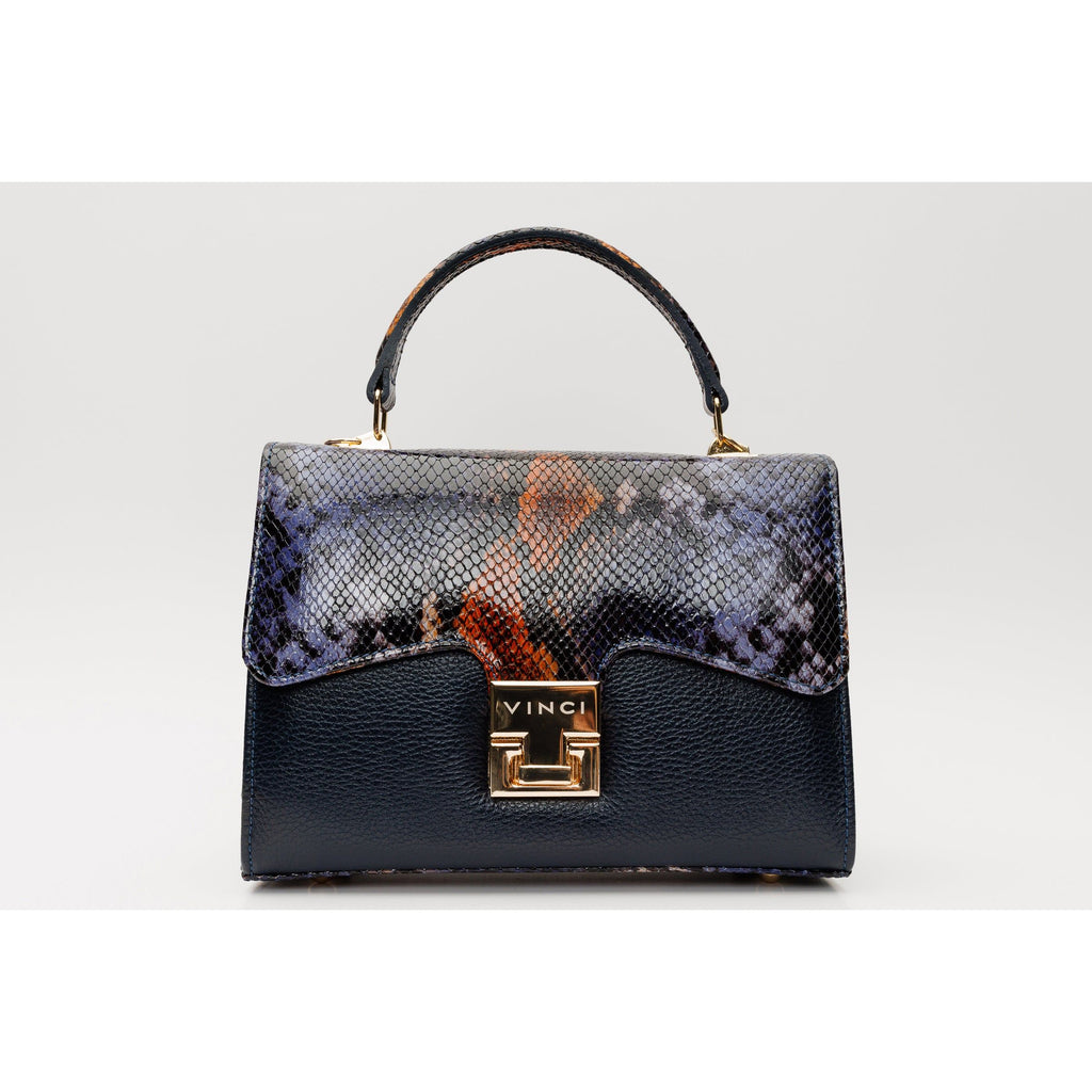 The Venezia Navy Blue Leather Handbag
