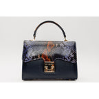 The Venezia Navy Blue Leather Handbag