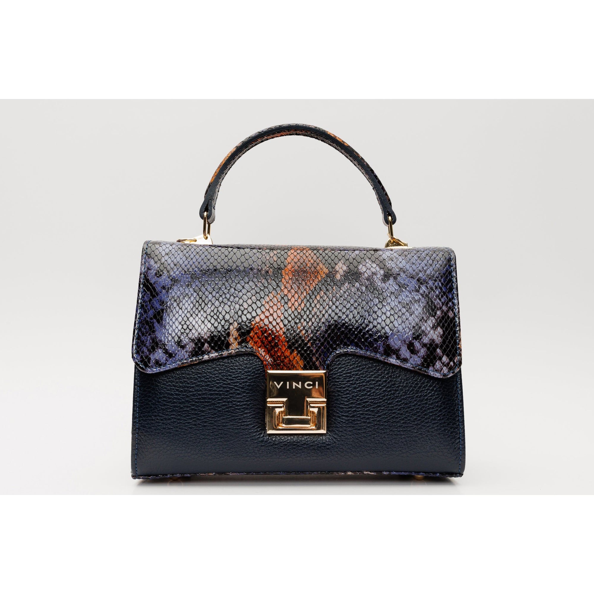 The Venezia Navy Blue Leather Handbag