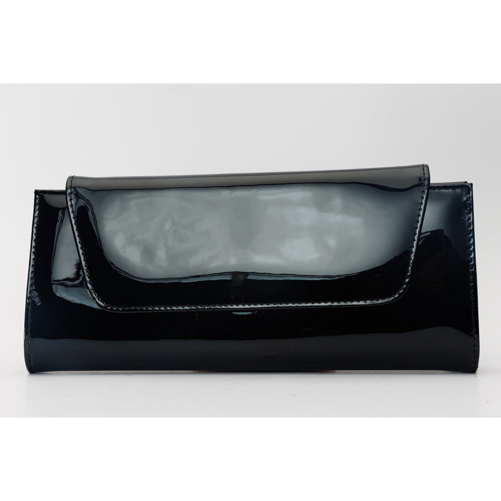 The Ege Black Patent Leather Clutch