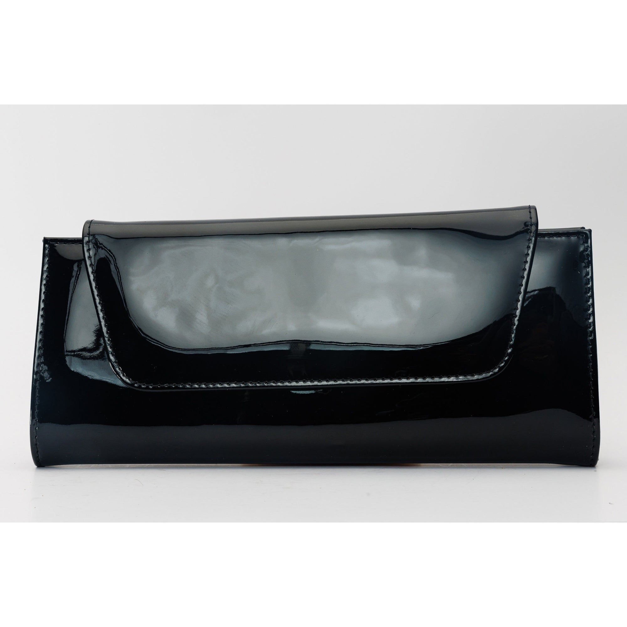 The Ege Black Patent Leather Clutch