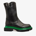 The Yako Black Leather Mid Calf Women Boot Final Sale!