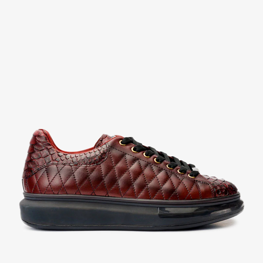 The Adler Burgundy Snake Leather Men Sneaker Limited Edition