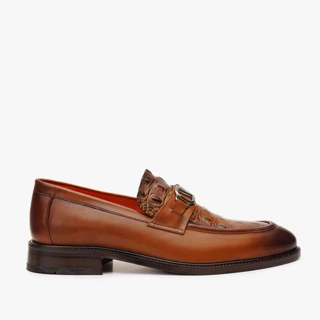 Vinci  Amsterdam Tan Bit Loafer Men Leather Dress Shoes