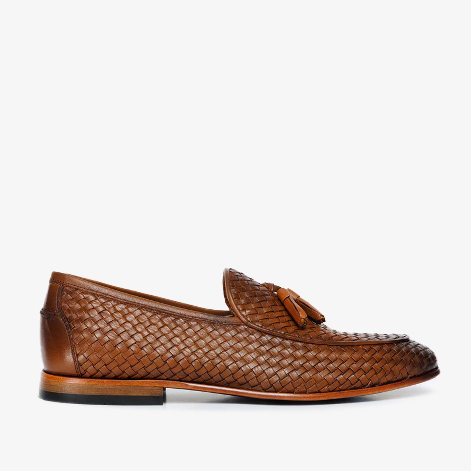 Vinci The Mclean Shoe Tan Woven Tassel Loafer Men Shoes