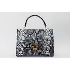 The Venezia Black & White Leather Handbag