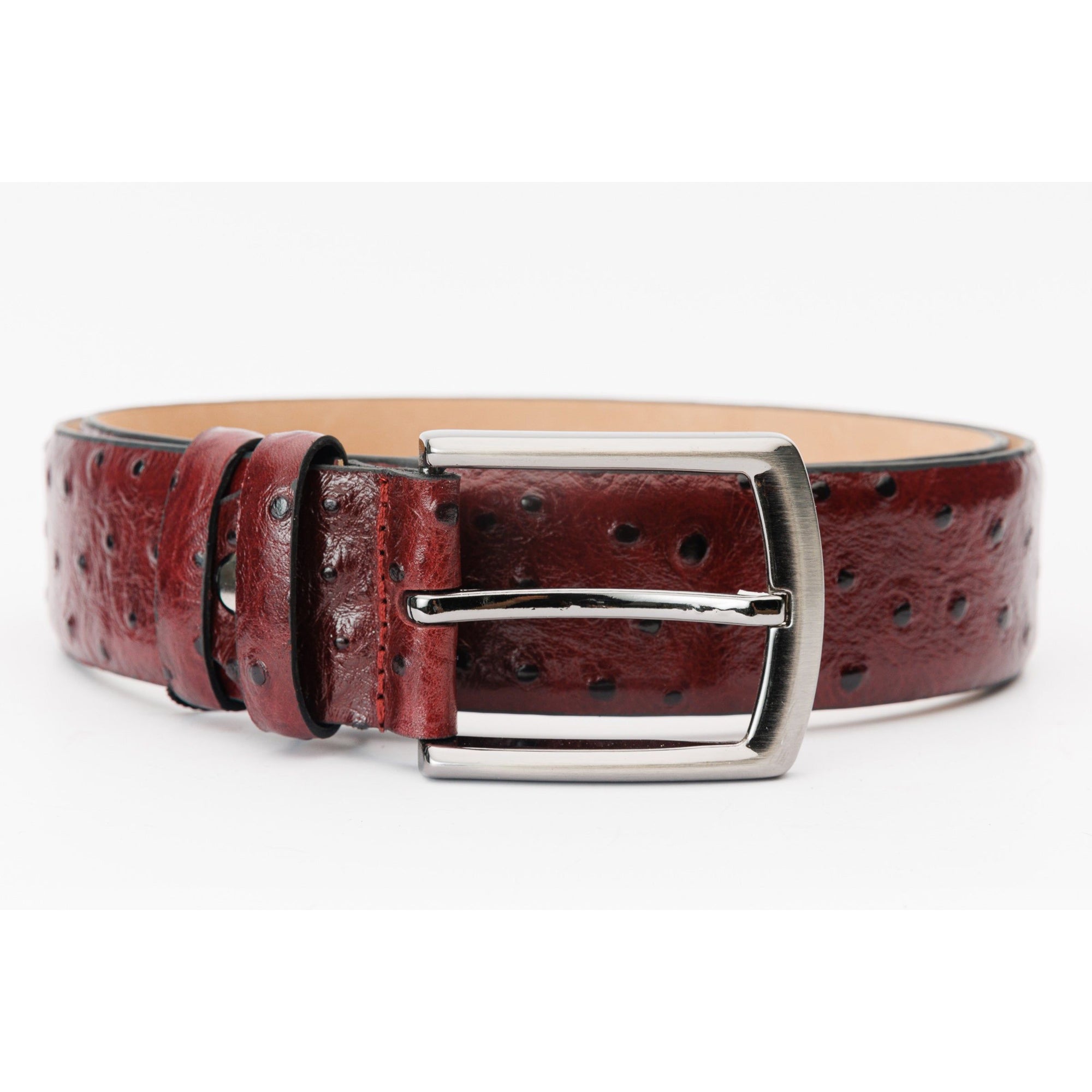 The Porto Alegre Burgundy Leather Belt