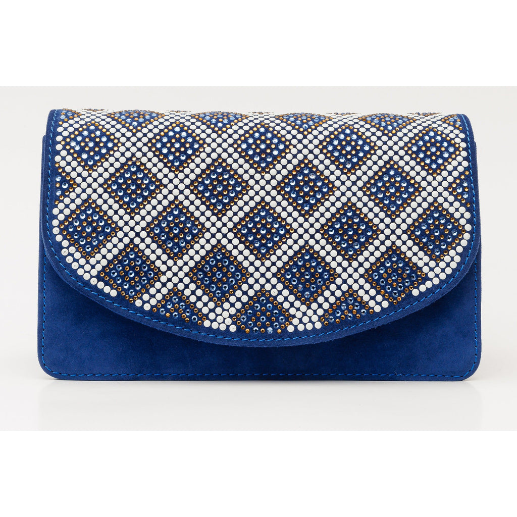 The Nampula Sax Blue Glitter Leather Handbag