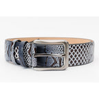 The Milano Black/White Leather Belt Limited Edition