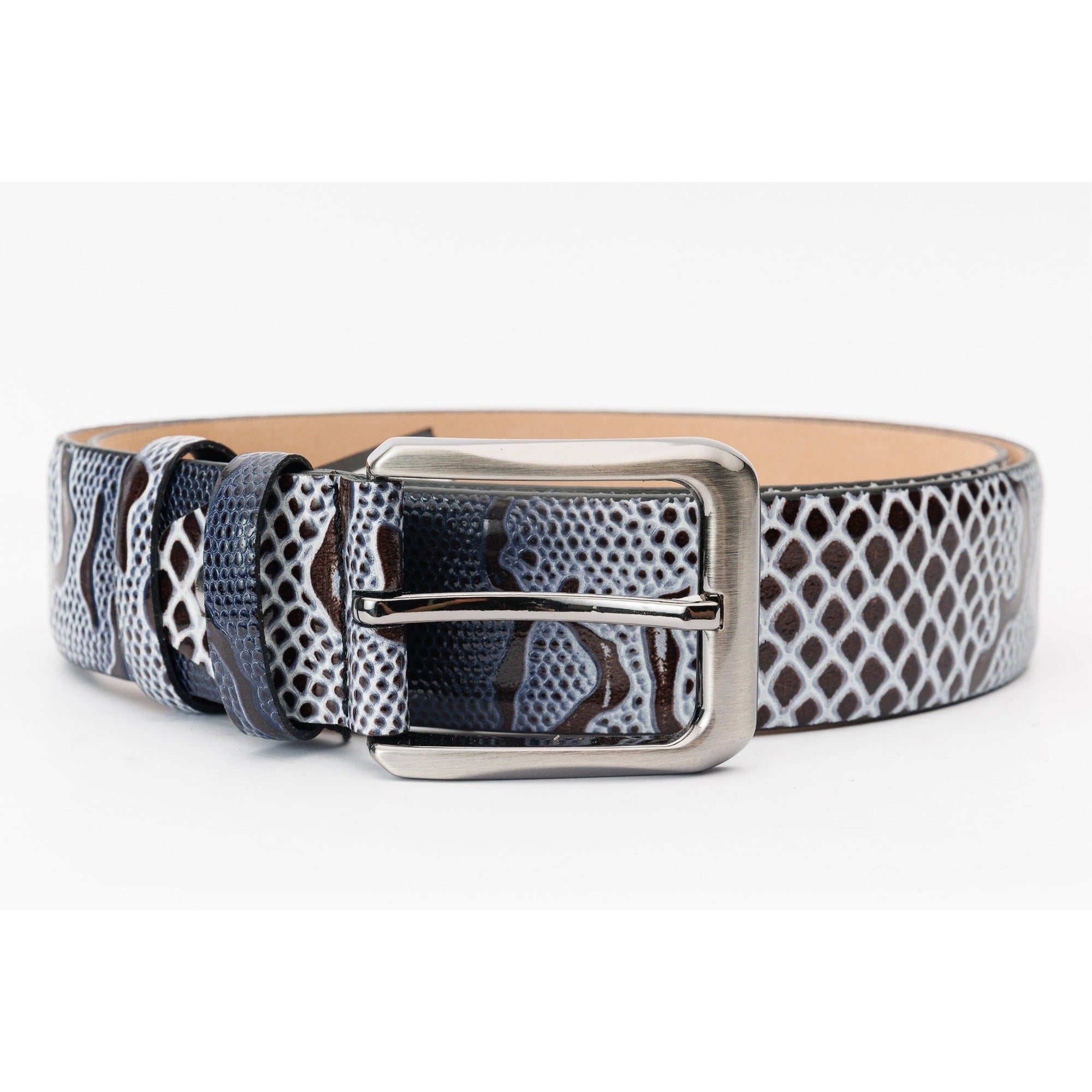 The Milano Black/White Leather Belt Limited Edition