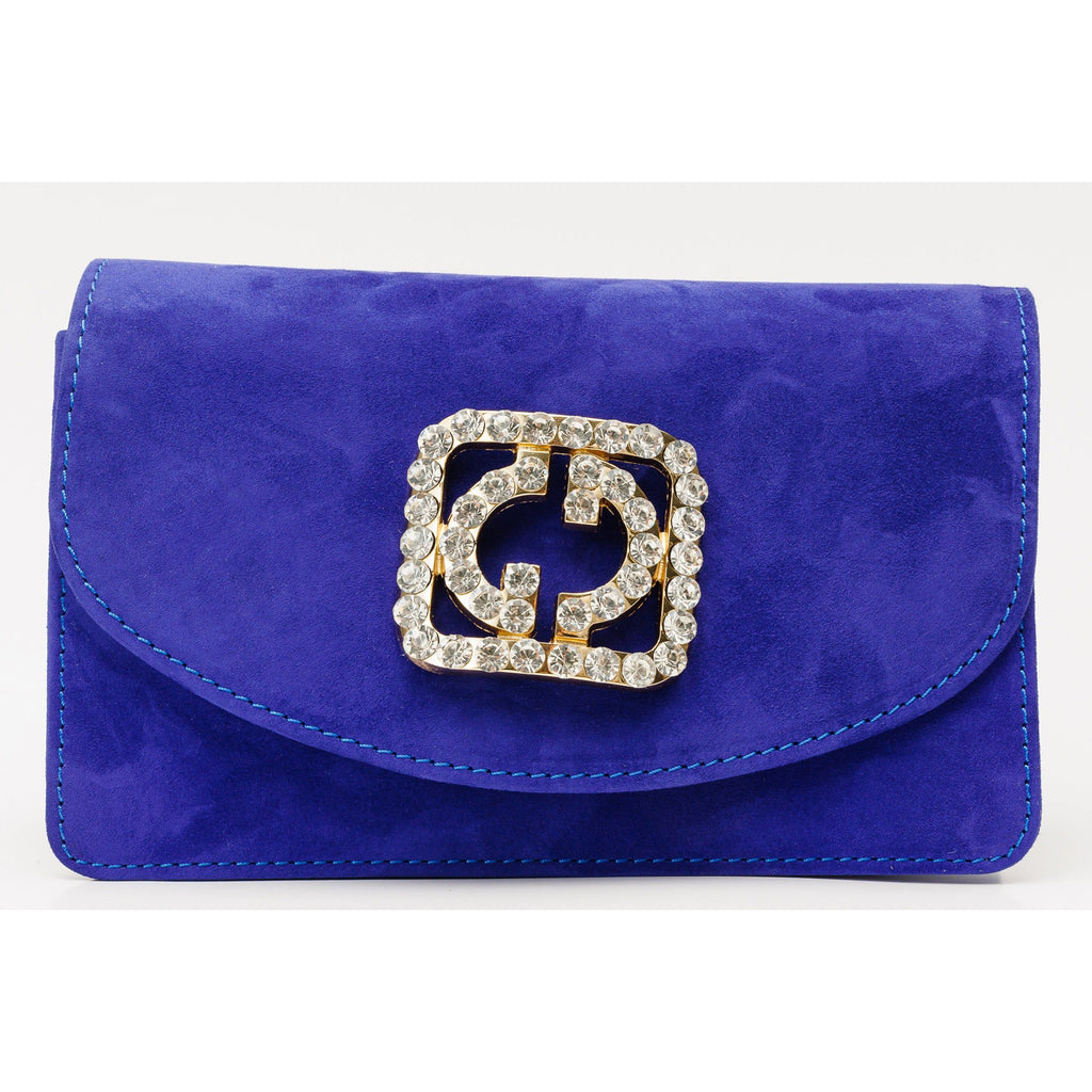 The California Sax Blue Suede Leather Handbag