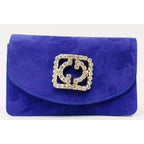 The California Sax Blue Suede Leather Handbag