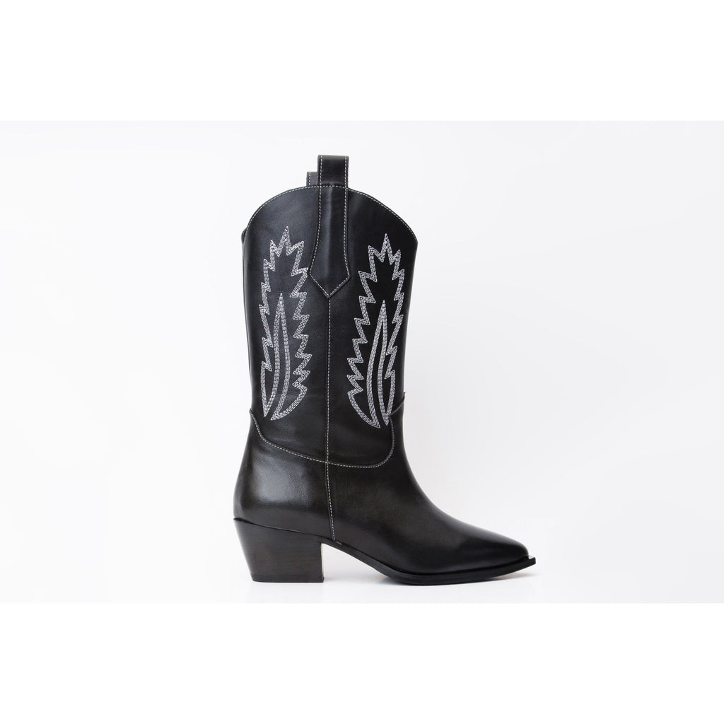 The Togg Black Leather Cowboy Women Boot Final Sale!
