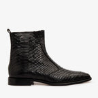 Vinci The Boss Black Snake Zip-Up Leather Men Boot Limited Edition