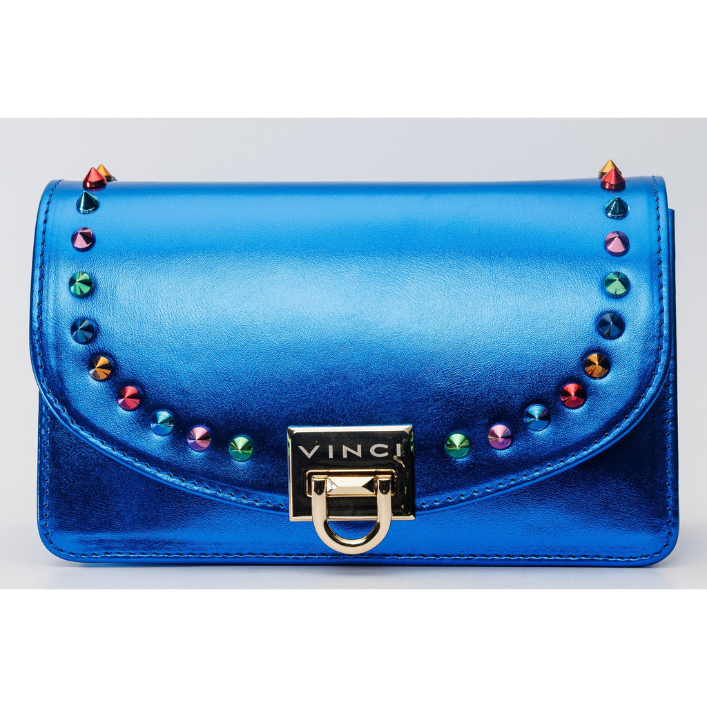 The Caris Sax Blue Leather Handbag
