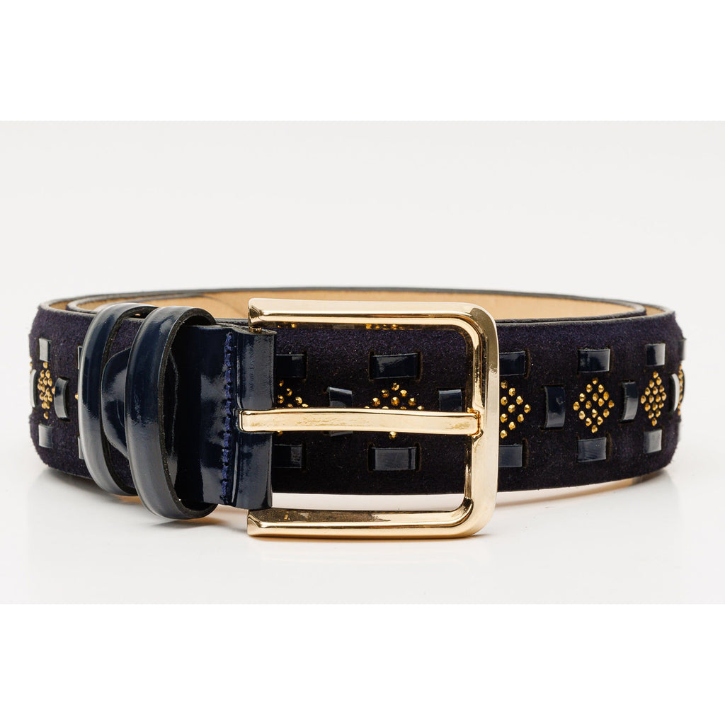 The Vicino Navy Leather Belt
